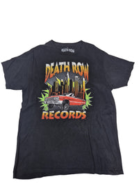 Death Row Records Graphic T-Shirt Faded Black Lowrider Print Size L