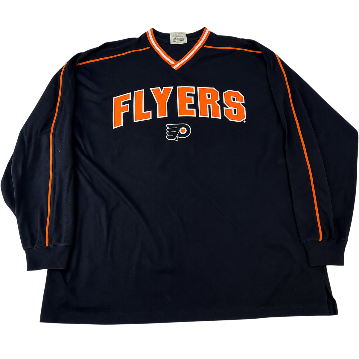 Vintage Philadelphia Flyers Long Sleeve V-Neck Hockey Jersey T-Shirt – Adult 2XL