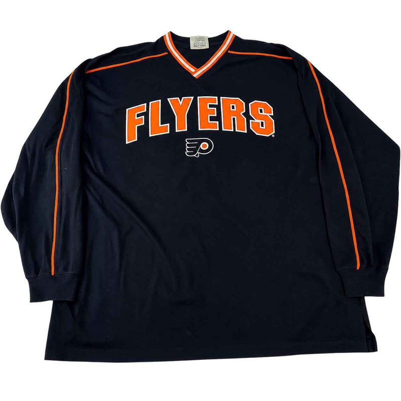 Vintage Philadelphia Flyers Long Sleeve V-Neck Hockey Jersey T-Shirt – Adult 2XL