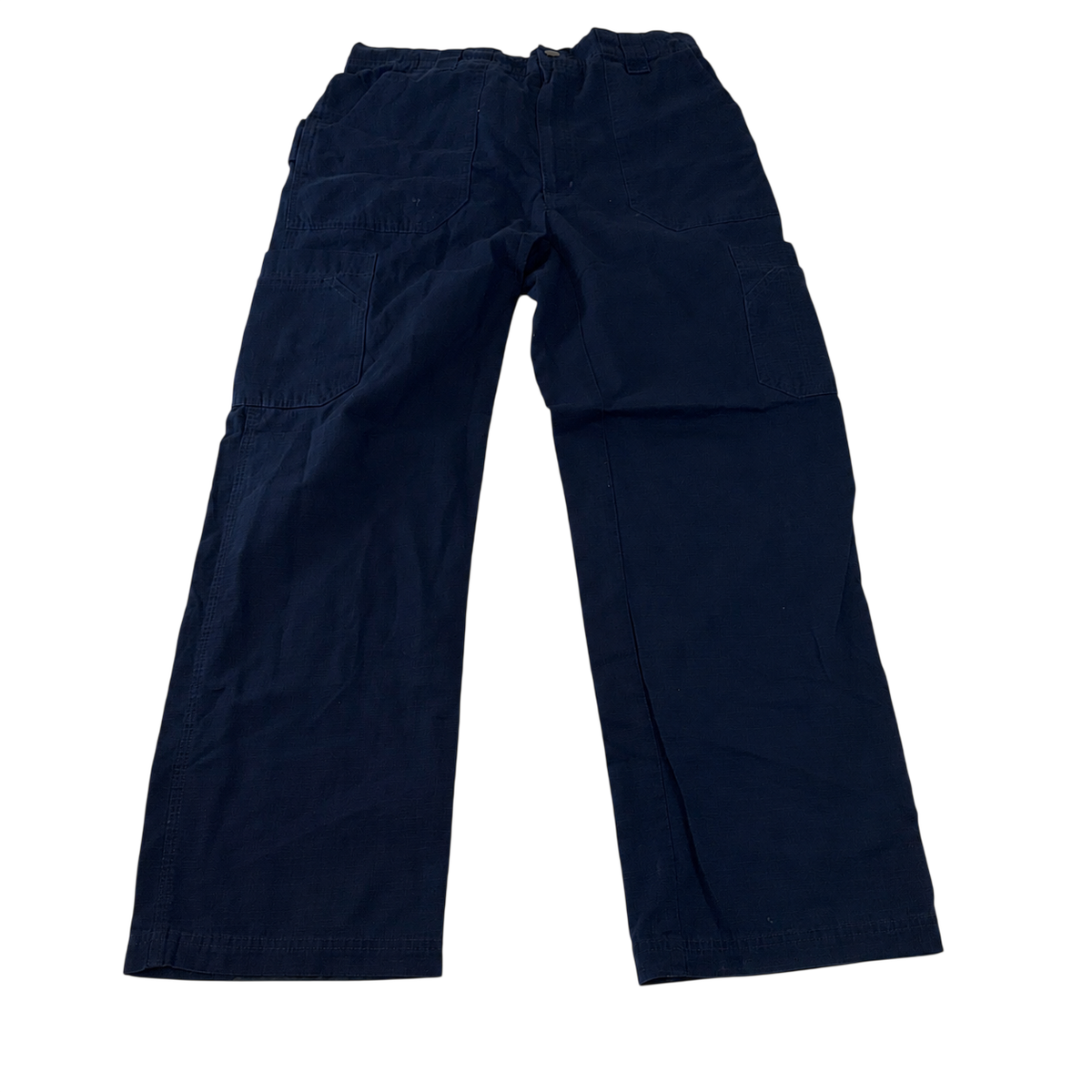 Carhartt Navy Ripstop Cargo Work Trousers Elastic Waist Utility Pants Carpenter Outdoor