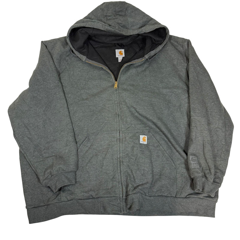 Carhartt Rain Defender Zip Up Hoodie Grey Mesh Lined Hood Size 3XL