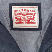 Levi's Trucker Jacket Navy Flocked Suede Effect Snap Button Size XL