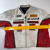 Vintage Speed Unlimited Leather Pirelli Shoei NGK AMA Motorcycle Biker Jacket
