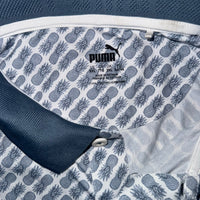 Puma Golf Polo Shirt Pineapple Print Navy Collar Size XXL 3XL
