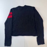 Vintage Polo Jeans Company Ralph Lauren Knit Sweater Medium Black Red Striped Cotton