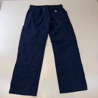 Carhartt Navy Ripstop Cargo Work Trousers Elastic Waist Utility Pants Carpenter Outdoor