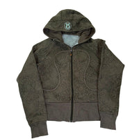 Lululemon Scuba Hoodie Graphic Print Olive Grey Zip Up Size S