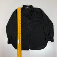 Levi's Black Long Sleeve Band Collar Blouse Windowpane Weave Size S