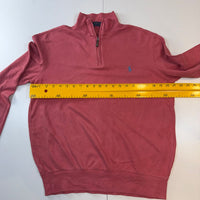 Polo Ralph Lauren Quarter Zip Sweatshirt Pink Coral Blue Pony Logo