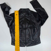 Bebe Genuine Leather Cropped Biker Jacket Black Multi Zip Size S