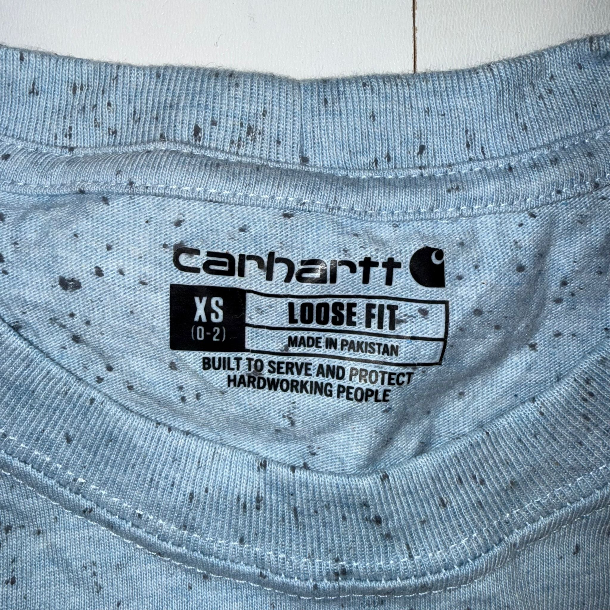 Carhartt Women’s Loose Fit Pocket T-Shirt – Light Blue Speckled Heather | XS