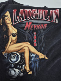 Laughlin Nevada 2008 Biker Rally Graphic Long Sleeve Tee Black Size 2XL