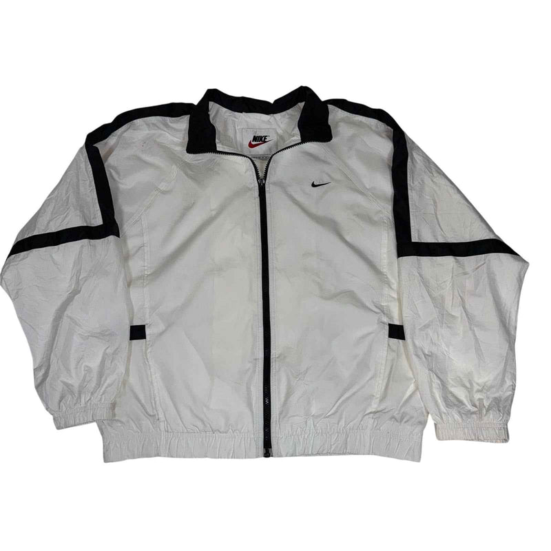 Nike Windbreaker Jacket White Black Colourblock Retro Shell Zip Up Size M