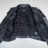 Bebe Genuine Leather Cropped Biker Jacket Black Multi Zip Size S