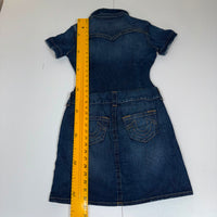 True Religion Denim Shirt Dress Fitted A-Line Blue Size XS Y2K