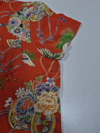 Polo Ralph Lauren Pique Polo Shirt Crane Floral Print Orange Size M