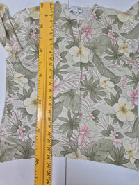 Pendleton Silk Blend Floral Button Cardigan Sage Green Size L Womens