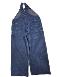 Dickies Blue Denim Bib Overalls Cropped Workwear Adjustable Strap Size 2XL