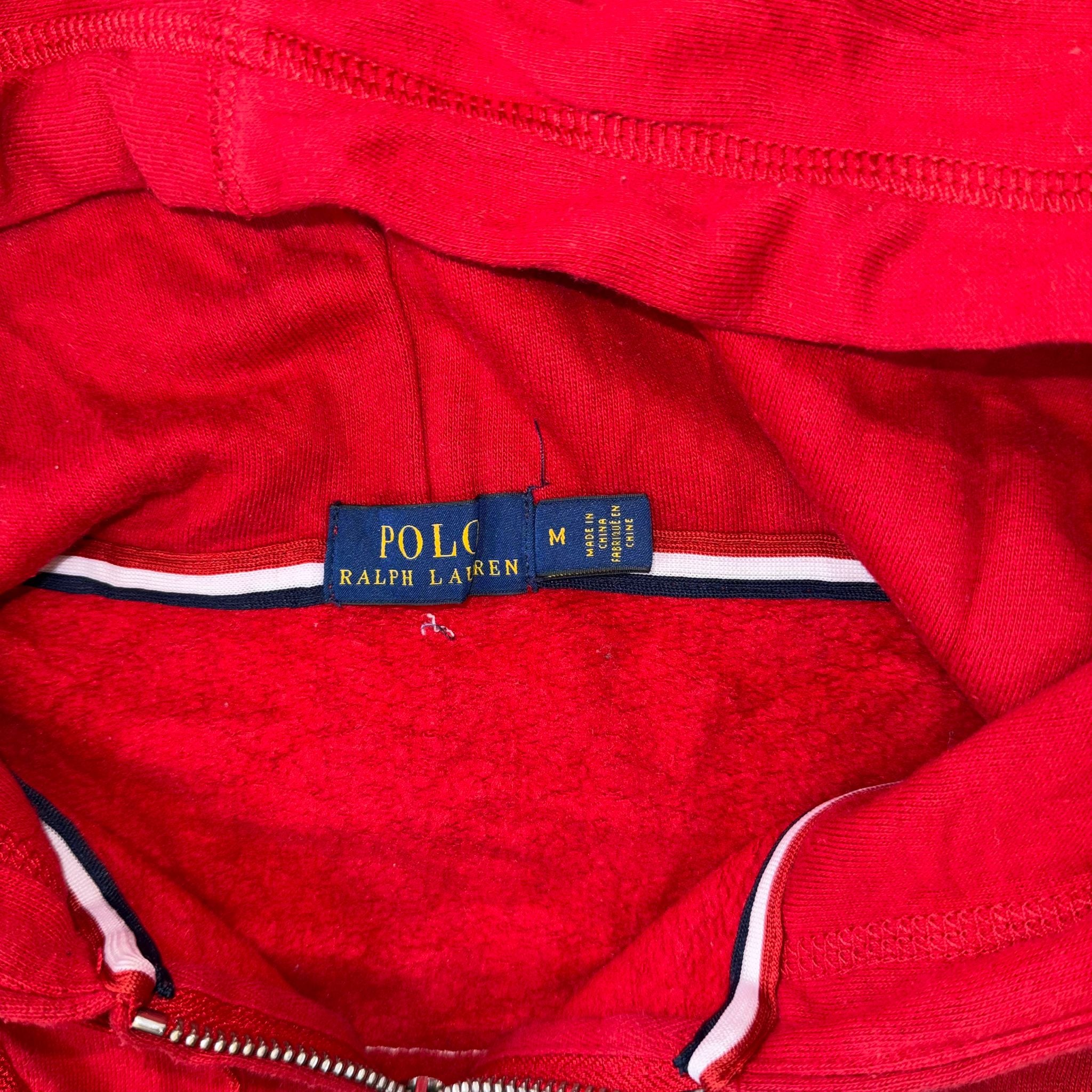 Polo Ralph Lauren USA Big Pony Red Zip Hoodie Jacket Men’s Medium M RL Flag Patch