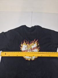 Wu-Tang Clan Graphic T-Shirt Faded Black Flame Logo Print Size 3XL