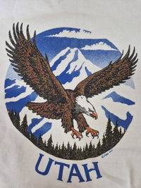 Vintage Screen Stars Utah Eagle Graphic Sweatshirt White Size S