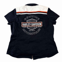 Harley-Davidson Colour-Block Zip-Front Racing Shirt (Size L)