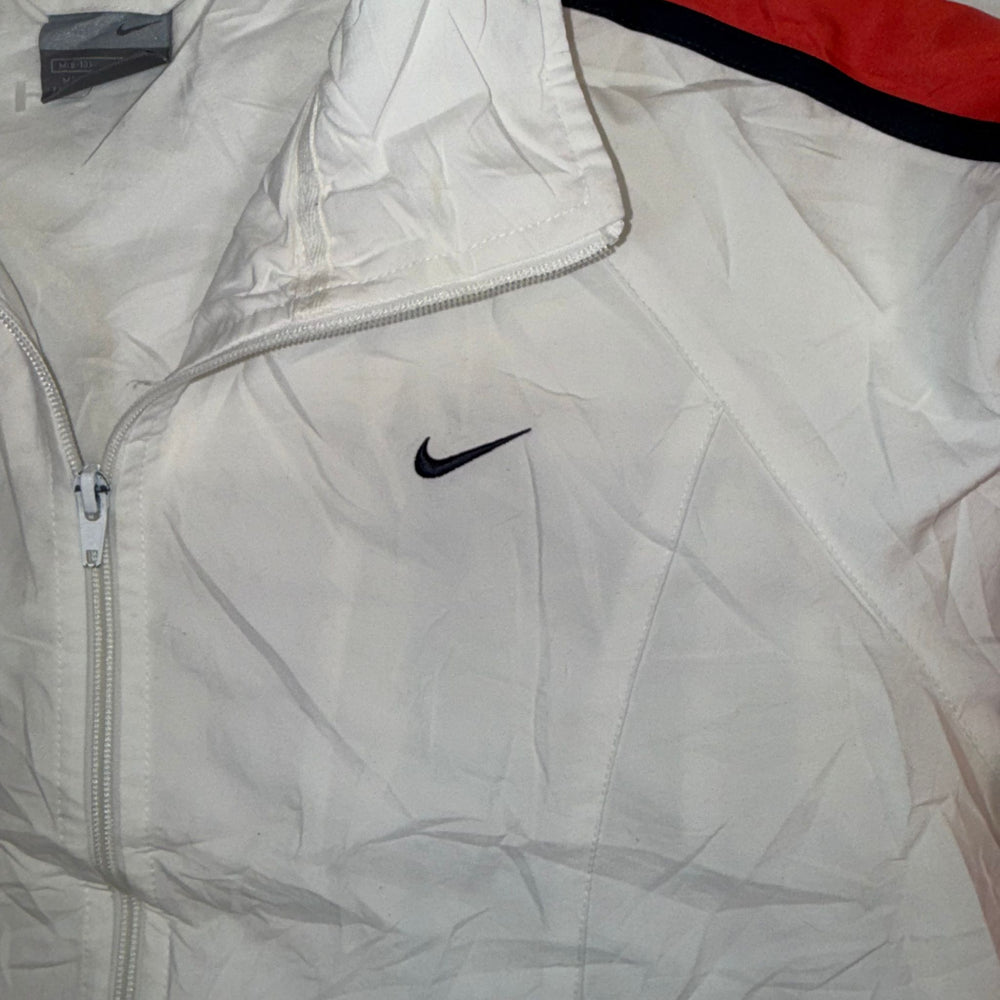 Nike White Red Black Windbreaker Jacket Size M Vintage Y2K