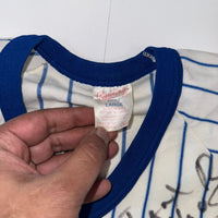 Vintage Chicago Cubs Pinstripe Jersey Adult Large Signed Rawlings