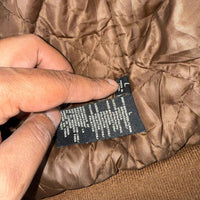 Akademiks Brown Wool & Leather Varsity Jacket Men's Large L Vintage Y2K Bomber College Jacket