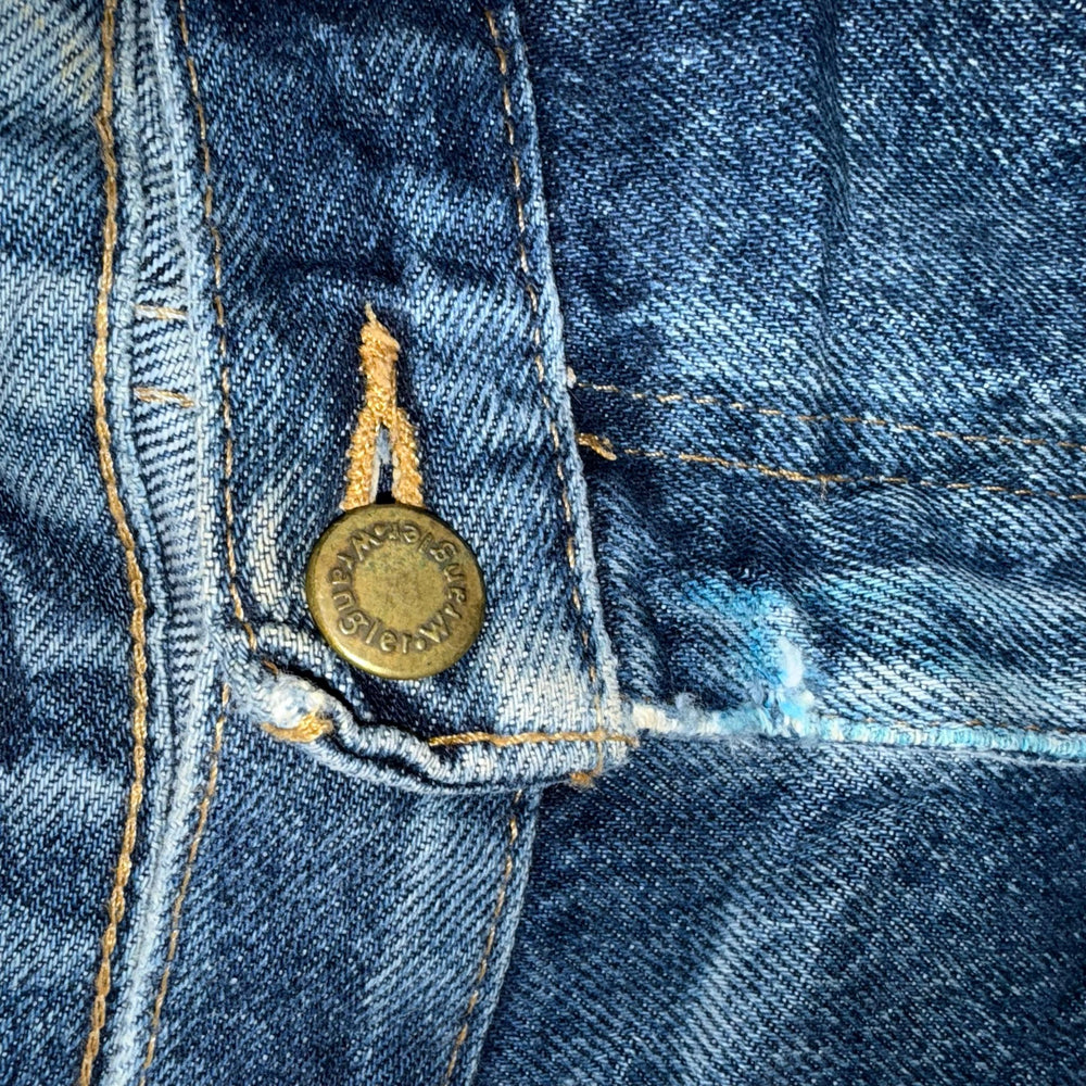 Vintage Wrangler Jeans Men’s 34x30 Blue Denim Relaxed Straight Leg Faded Distressed