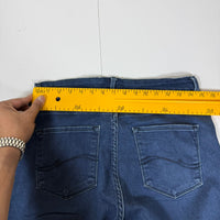 Lee Easy Fit Straight Leg Jeans Dark Blue Wash Stretch Petite Size 12 Medium