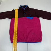 Patagonia Synchilla Snap-T Fleece Pullover Womens M Burgundy Pink Colour Block