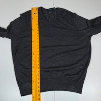 Polo Ralph Lauren Merino Wool V-Neck Jumper Charcoal Grey Size XXL