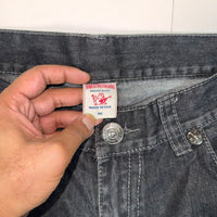 True Religion Ricky Super T Jeans Black Faded Straight Leg Size 40(W38)