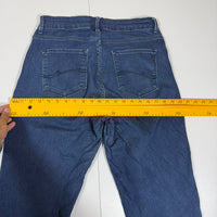 Lee Easy Fit Straight Leg Jeans Dark Blue Wash Stretch Petite Size 12 Medium