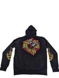 Five Finger Death Punch Dragon Print Zip Hoodie Black Size XL