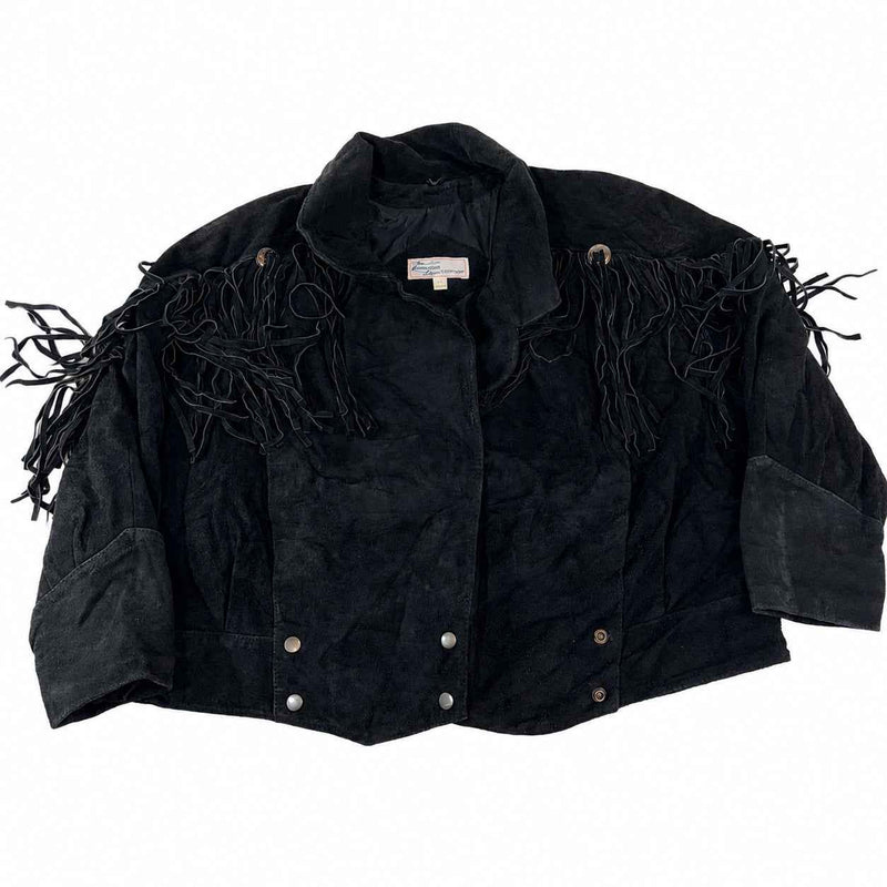 The American Line by Stefano Fringed Suede Cropped Jacket (Size 16W)