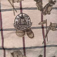Izod Club Mens Polo Shirt US Open 1997 Golf Print Beige Size XL