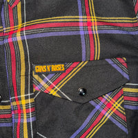 Dixxon Flannel Co Guns N Roses Snap Shirt Black Plaid Size M