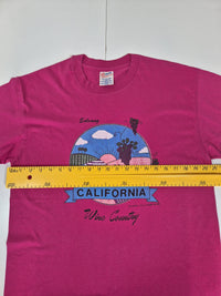 Hanes Solvang California Wine Country Graphic T-Shirt Pink Size Large