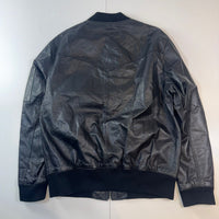Levi’s Black Leather Bomber Jacket XL Genuine Leather Zip MA-1 Style