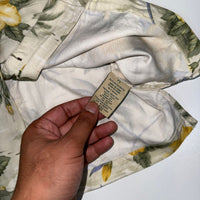 Havana Jack's Cafe Cream Yellow Hawaiian Shirt Coconut Buttons Petite Size PS