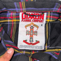 Dixxon Flannel Co Guns N Roses Snap Shirt Black Plaid Size M