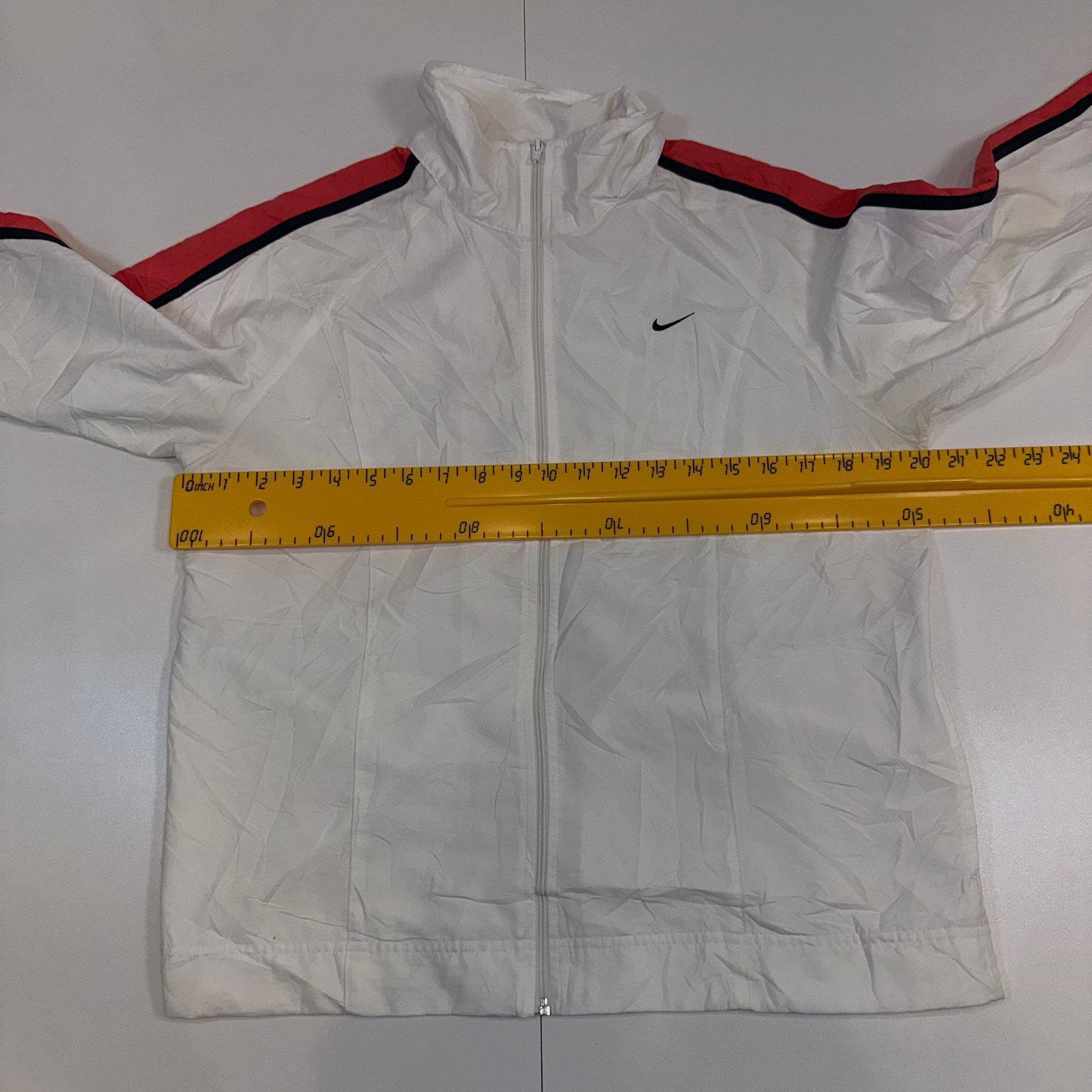 Nike White Red Black Windbreaker Jacket Size M Vintage Y2K