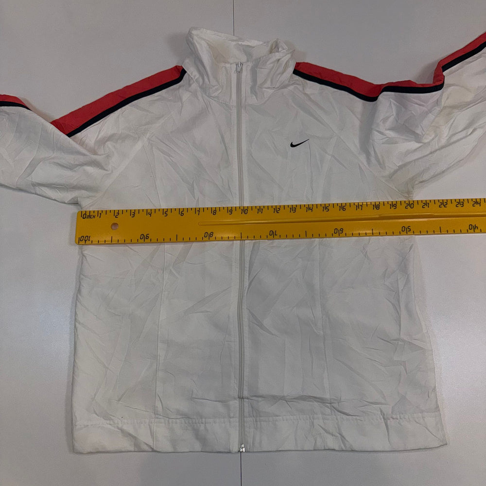 Nike White Red Black Windbreaker Jacket Size M Vintage Y2K