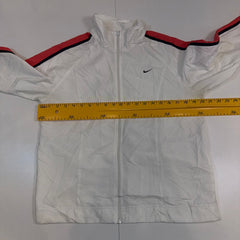 Nike White Red Black Windbreaker Jacket Size M Vintage Y2K