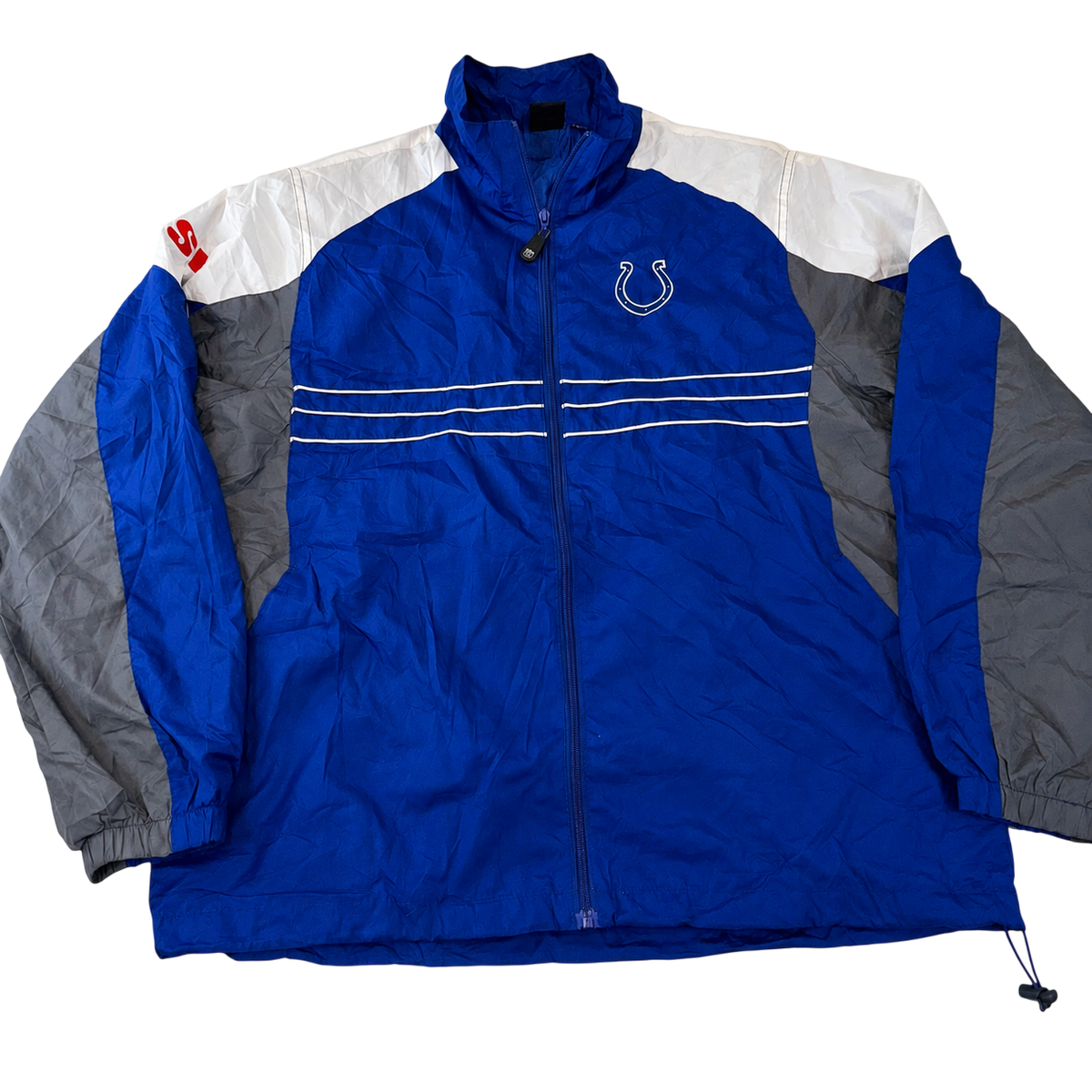 Reebok NFL Indianapolis Colts Windbreaker Jacket Blue Full Zip Lightweight Size L