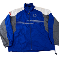 Reebok NFL Indianapolis Colts Windbreaker Jacket Blue Full Zip Lightweight Size L