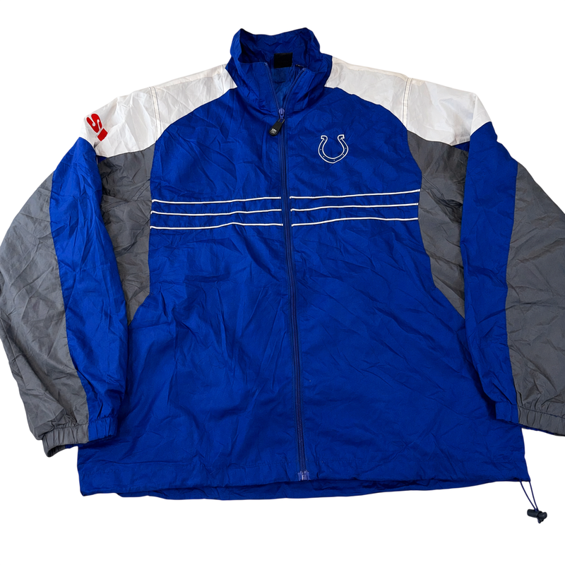 Reebok NFL Indianapolis Colts Windbreaker Jacket Blue Full Zip Lightweight Size L