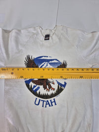 Vintage Screen Stars Utah Eagle Graphic Sweatshirt White Size S